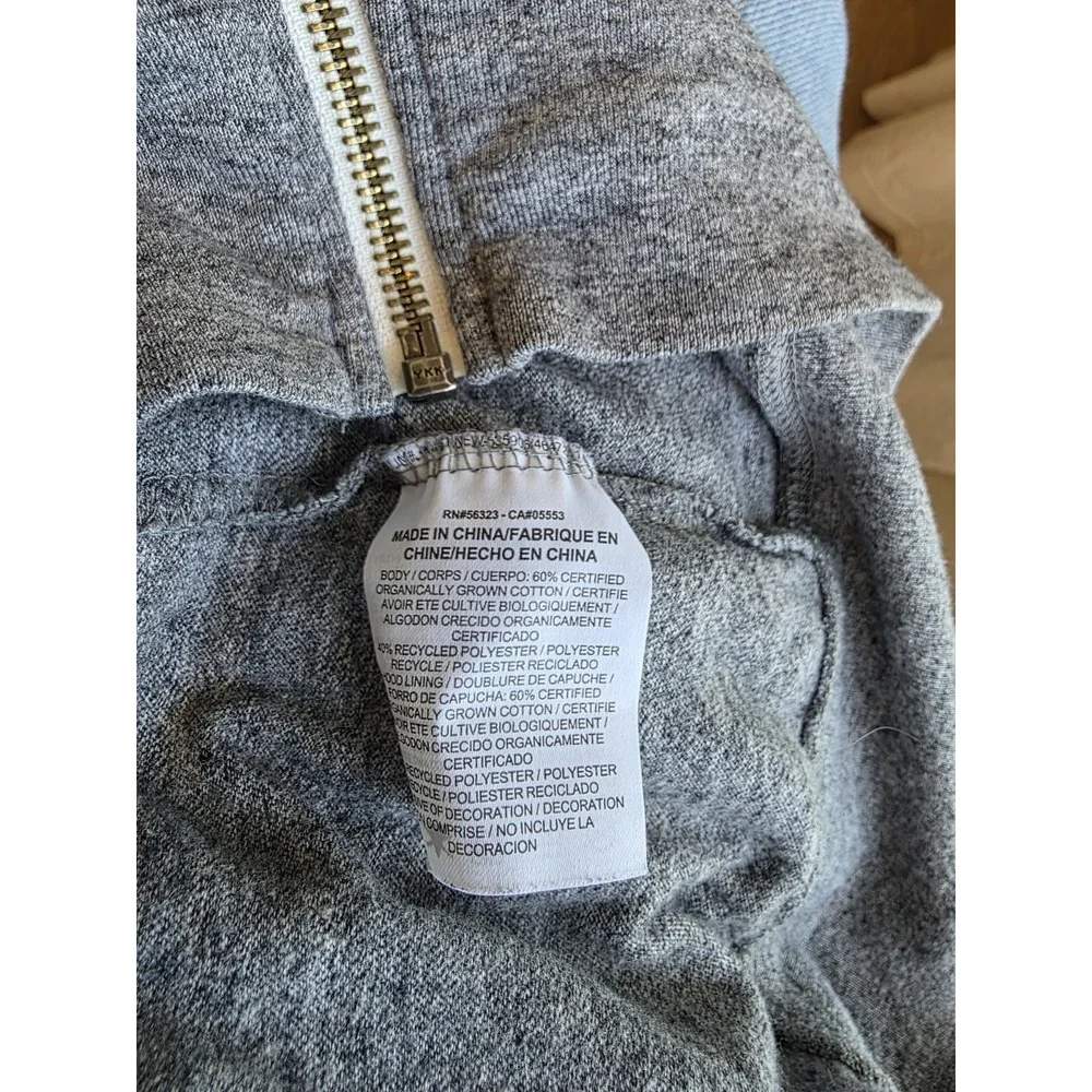 Nike Womens Full Zip Hoodie Size M Gray Pockets Long Sleeve Organic Cotton